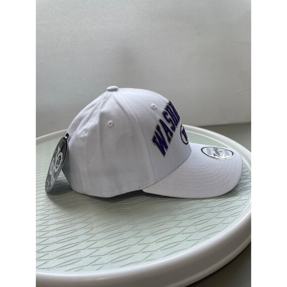 Zephyr Washington Stapie Baseball Cap OS White Dark Purple Snapback College NEW - Picture 2 of 5